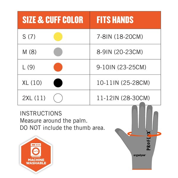 ANSI A2 PU Coated CR Gloves, Gray, Size XXL