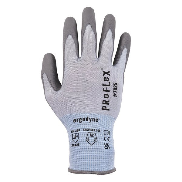 ANSI A2 PU Coated CR Gloves, Blue, Size S