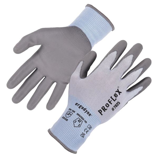 ANSI A2 PU Coated CR Gloves, Blue, Size L