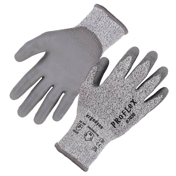 ANSI A3 PU Coated CR Gloves, Gray, Size M