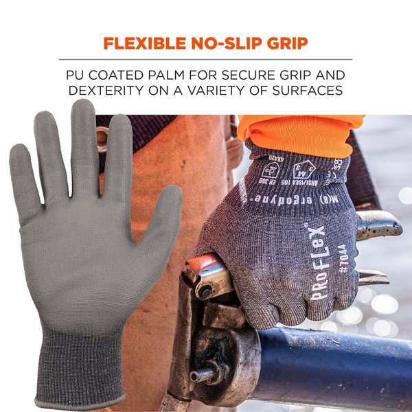 ANSI A4 PU Coated CR Gloves, Gray, Size L