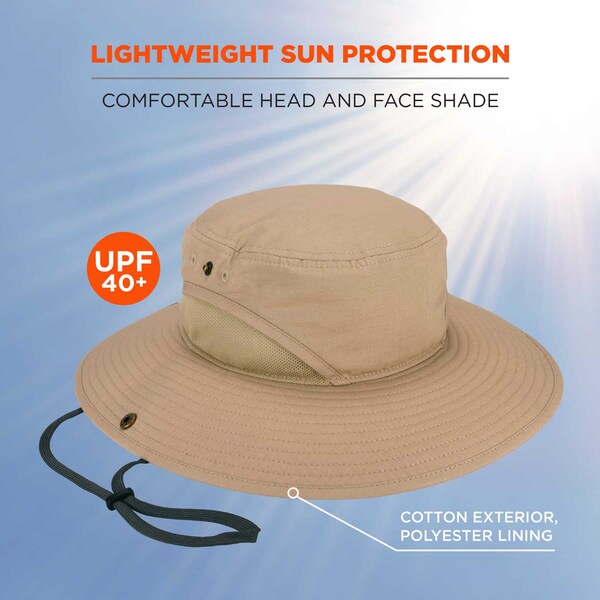 Khaki Lightweight Ranger Hat with Mesh Paneling, S/M