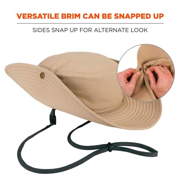 Khaki Lightweight Ranger Hat with Mesh Paneling, L/XL
