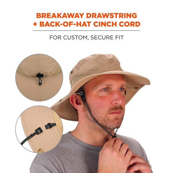 Khaki Lightweight Ranger Hat with Mesh Paneling, L/XL
