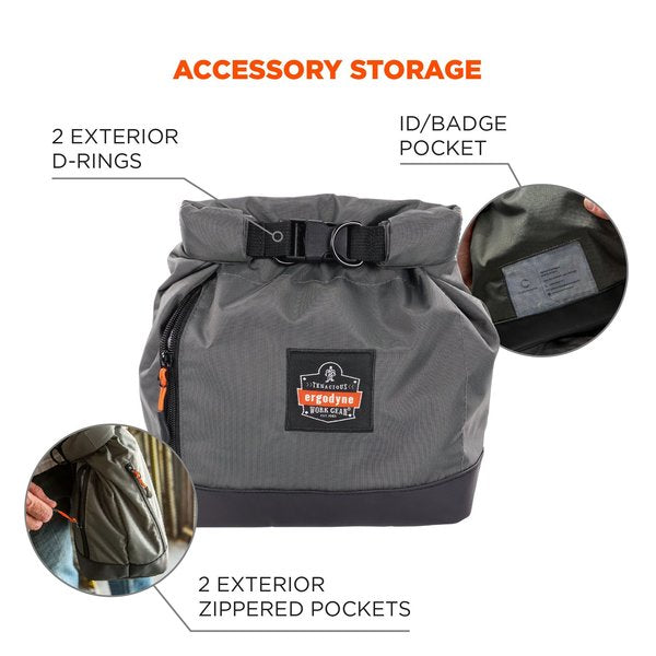 Full Respirator Bag, Roll Top Closure, Gray