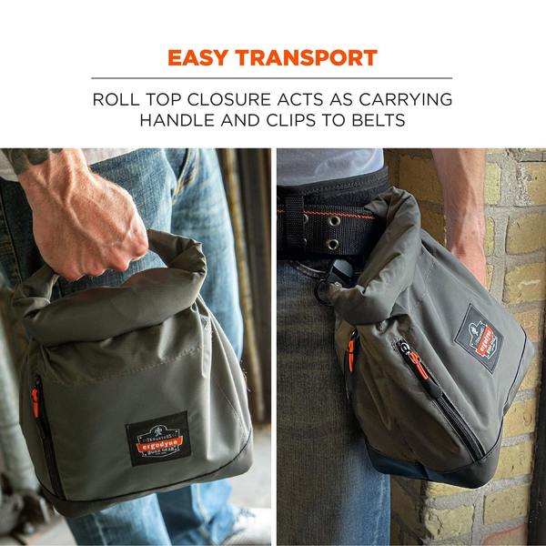 Full Respirator Bag, Roll Top Closure, Gray