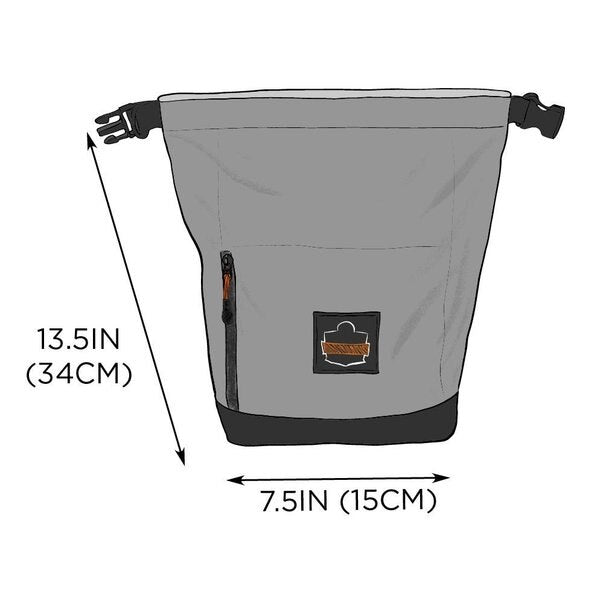 Full Respirator Bag, Roll Top Closure, Gray