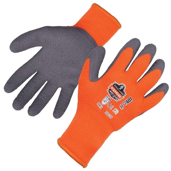 Orange Coated Lightweight Winter Work Gloves, L, PR
