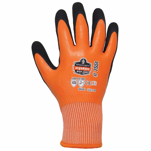 Orange A5 Coated Waterproof Gloves, L, PR