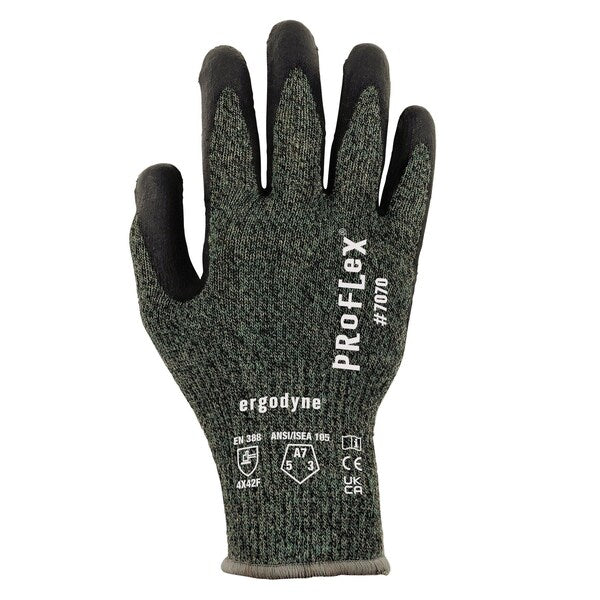 ANSI A7 Nitrile Coated CR Gloves, Green, Size L