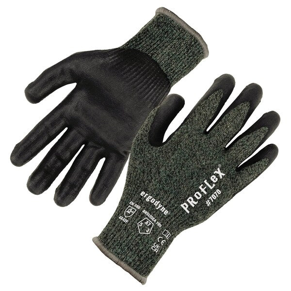ANSI A7 Nitrile Coated CR Gloves, Green, Size L