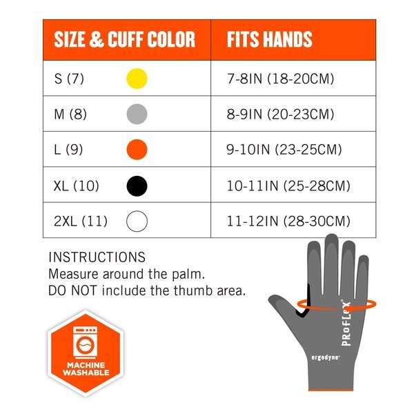 ANSI A7 PU Coated CR Gloves, Gray, Size S