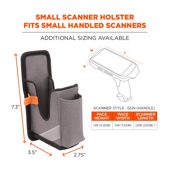 5541 S Gray Handheld Barcode Scanner Holster with Belt Clip