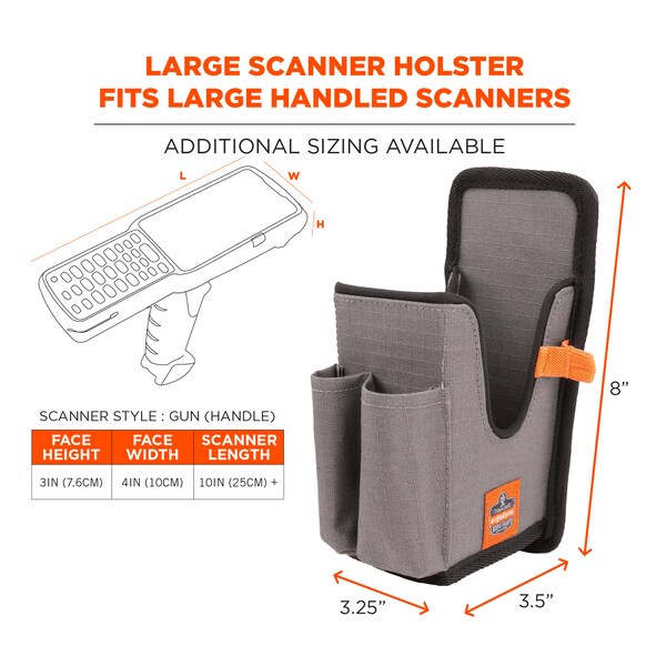 5541 L Gray Handheld Barcode Scanner Holster with Belt Clip