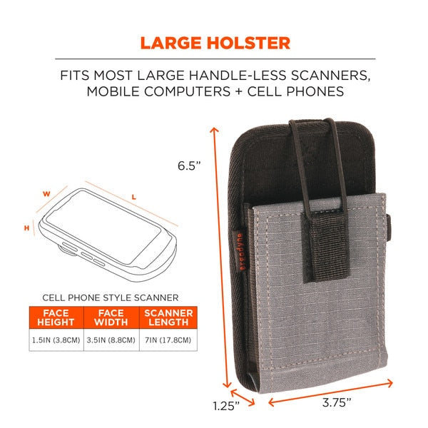 5544 L Gray Phone Style Scanner Holster with Belt Clip