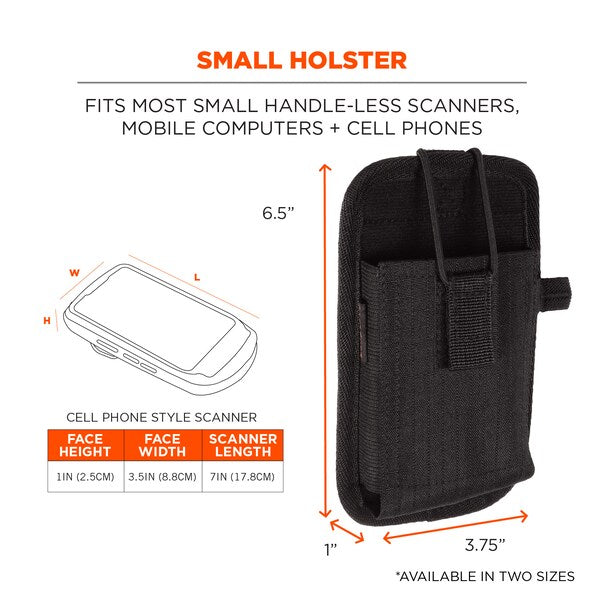 5542 S Black Phone Style Scanner Holster with Belt Loop