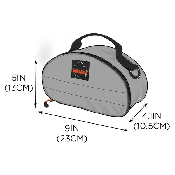 Clamshell Half Respirator Bag, Zipper Closure, Gray