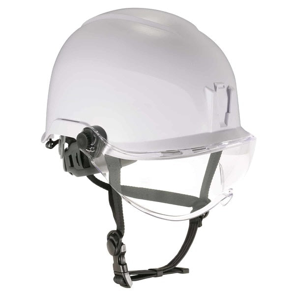 Anti-Fog Clear Lens White Class E Safety Helmet with Visor