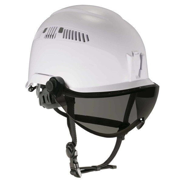8975V Anti-Fog Smoke Lens White Class C Safety Helmet with Visor