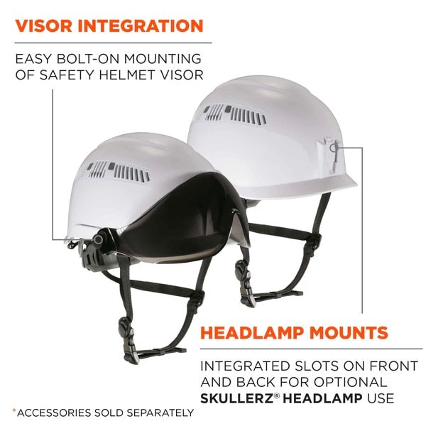 8975V Anti-Fog Smoke Lens White Class C Safety Helmet with Visor