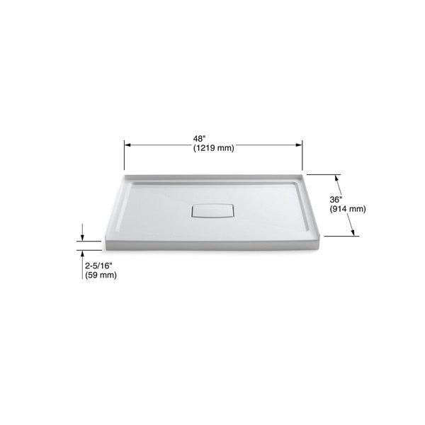 Archer(R) Acrylic Shower Receptor With Removable Cover, 48