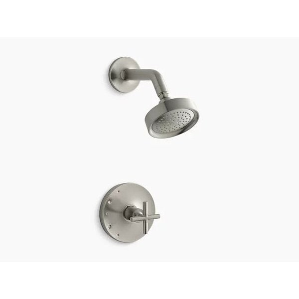 Purist(R) Rite-Temp(R) Shower Valve Trim With Cross Handle And 2.5 Gpm Showerhead