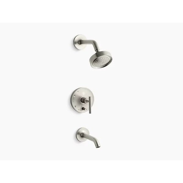 Purist(R) Rite-Temp(R) Pressure-Balancing Bath And Shower Faucet Trim With Push-Button Diverter And Lever Handle, Valve Not Included