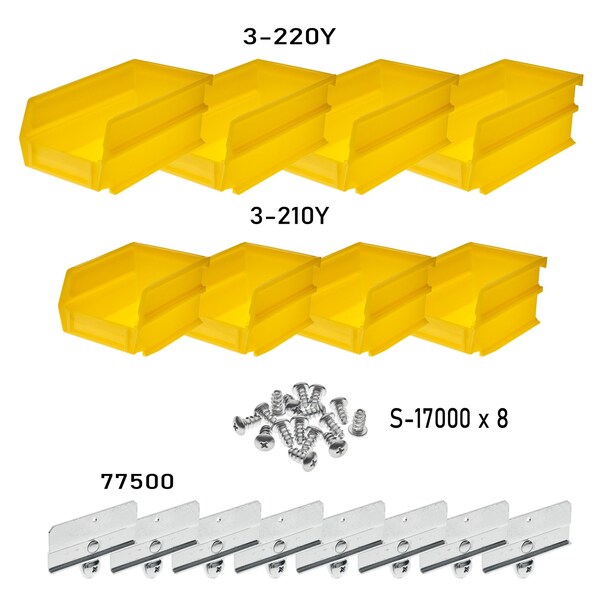 Polypropylene Polypropylene Bin Kit, Yellow