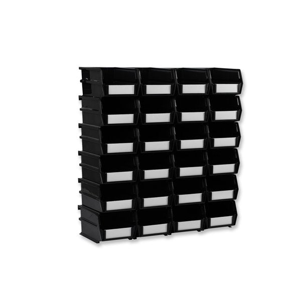 Polypropylene Polypropylene Bins, 5.375 in. D x 3 in. H x 4.125 in. W, Black