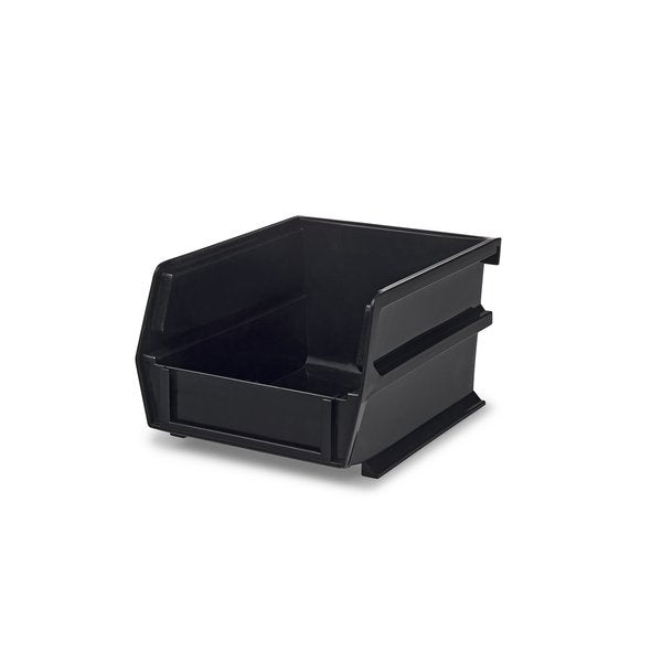 Polypropylene Polypropylene Bins, 5.375 in. D x 3 in. H x 4.125 in. W, Black