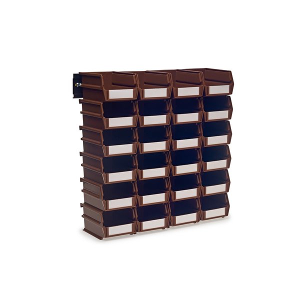 Polypropylene Polypropylene Bin Kit, 3 in. H x 4.125 in. W, Brown