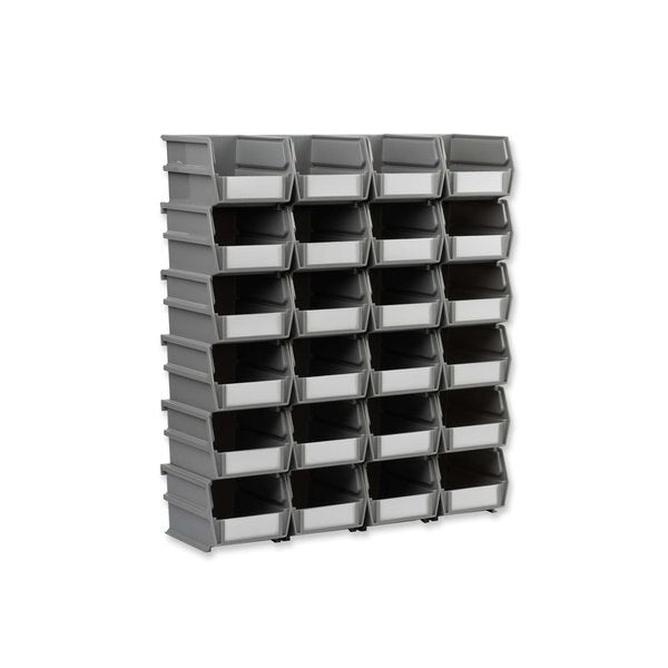 Polypropylene Polypropylene Bins, 5.375 in. D x 3 in. H x 4.125 in. W, Gray