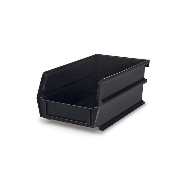 Polypropylene Polypropylene Bins, 7.375 in. D x 3 in. H x 4.125 in. W, Black