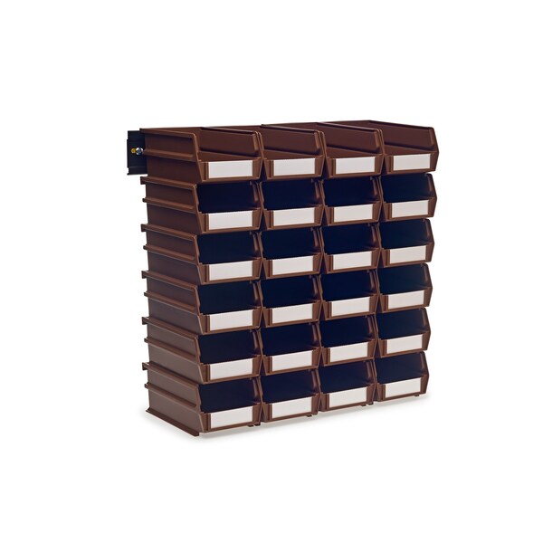 Polypropylene Polypropylene Bin Kit, 3 in. H x 4.125 in. W, Brown