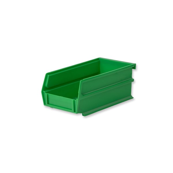 Polypropylene Polypropylene Bins, 7.375 in. D x 3 in. H x 4.125 in. W, Green