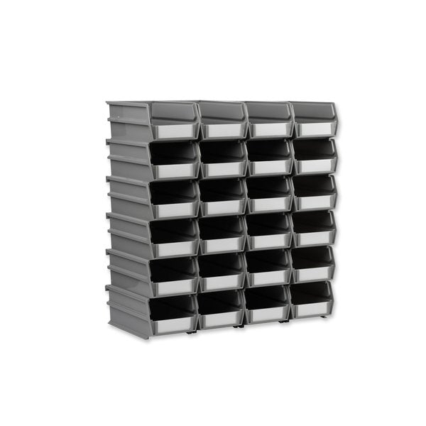 Polypropylene Polypropylene Bins, 7.375 in. D x 3 in. H x 4.125 in. W, Gray