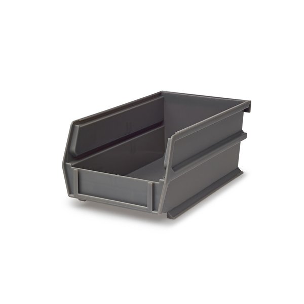 Polypropylene Polypropylene Bins, 7.375 in. D x 3 in. H x 4.125 in. W, Gray