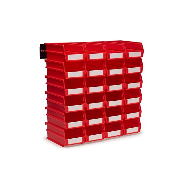 Polypropylene Polypropylene Bin Kit, 3 in. H x 4.125 in. W, Red