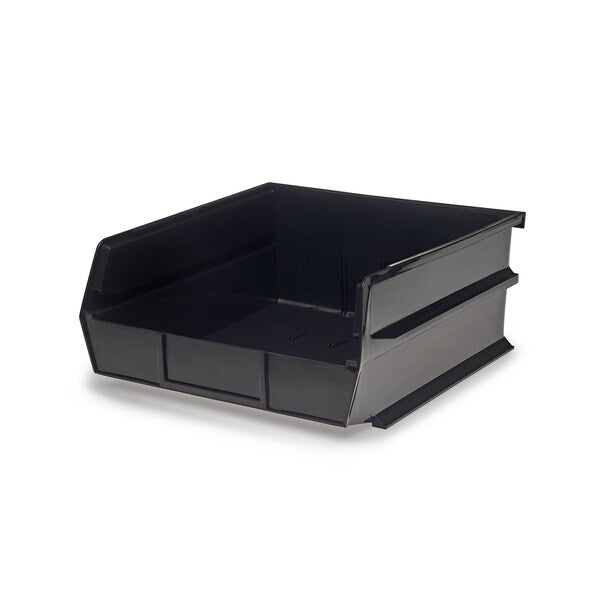 Polypropylene Polypropylene Bins, 10.875 in. D x 5 in. H x 11 in. W, Black