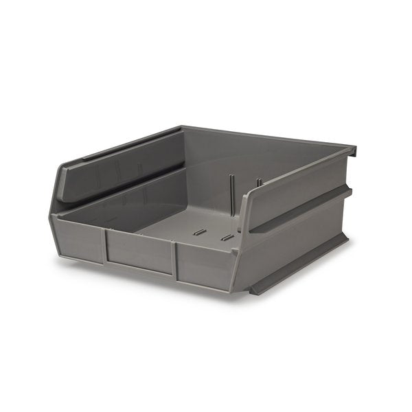 Polypropylene Polypropylene Bins, 10.875 in. D x 5 in. H x 11 in. W, Gray