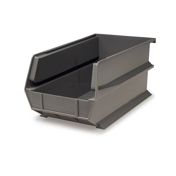 Polypropylene Polypropylene Bins, 14.75 in. D x 7 in. H x 8.25 in. W, Gray