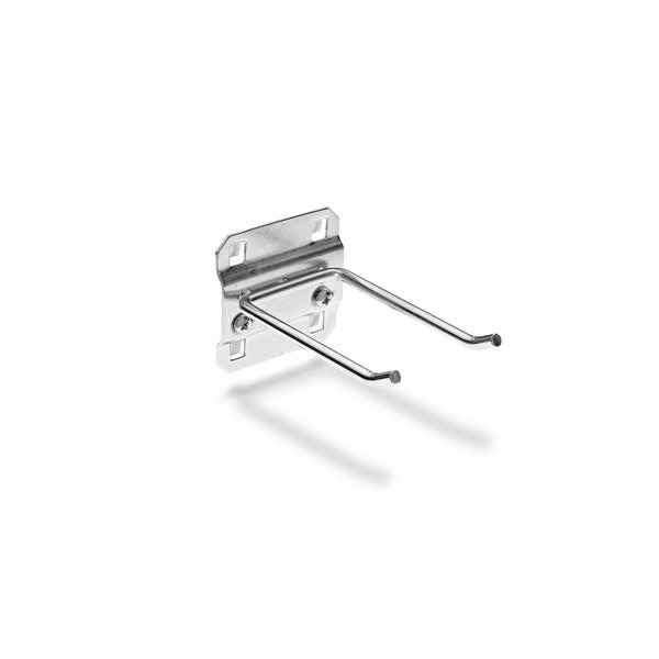 3 In. Double Rod 30 Degree Bend Steel Pegboard Hook for LocBoard 5 Pack