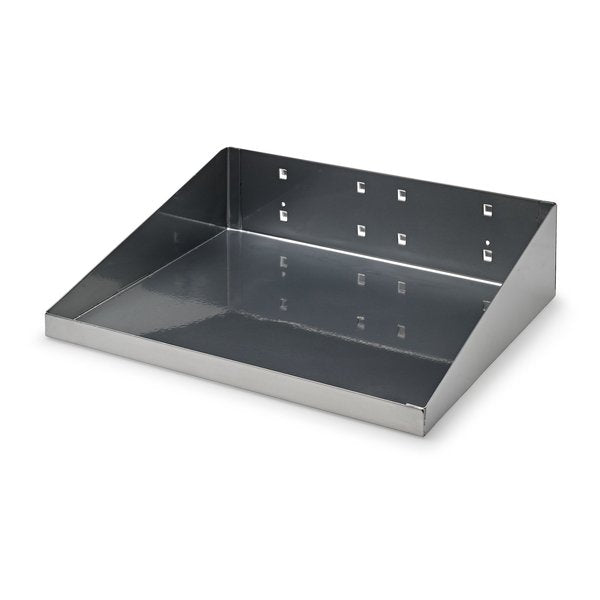 12 In. W x 10 In. D Silver Epoxy Coated LocBoard Steel Shelf with 6 Holes for Garment Hangers