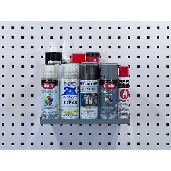 12 In. W x 10 In. D Silver Epoxy Coated LocBoard Steel Shelf with 6 Holes for Garment Hangers