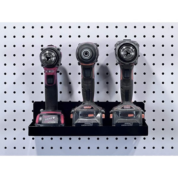 12 In. W x 6 In. D Black Epoxy Coated Steel Pegboard Shelf 36 pc. DuraHook Pegboard Hook Assortment
