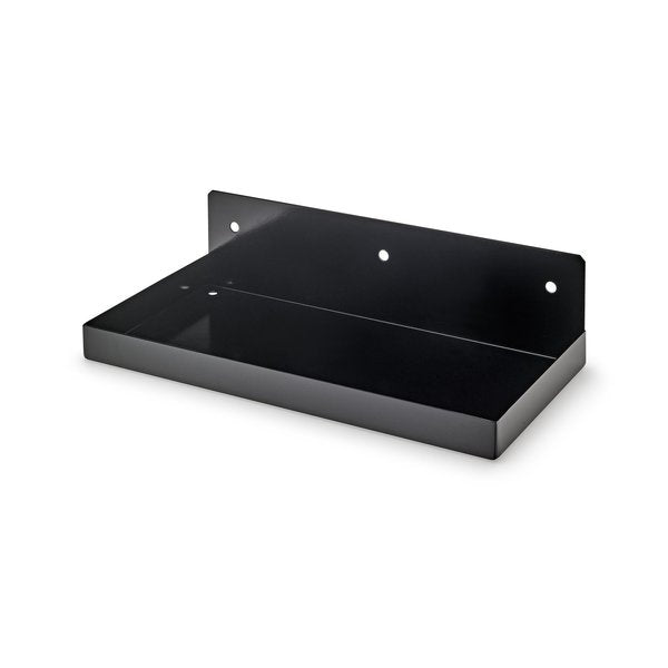 12 In. W x 6 In. D Black Epoxy Coated Steel Shelf for 1/8 In. and 1/4 In. Pegboard