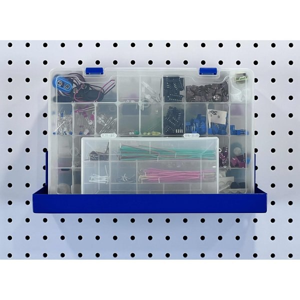 12 In. W x 6 In. D Blue Epoxy Coated Steel Shelf for 1/8 In. and 1/4 In. Pegboard 2 Pack