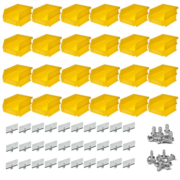 Polypropylene Bin Kit, Yellow, Polypropylene