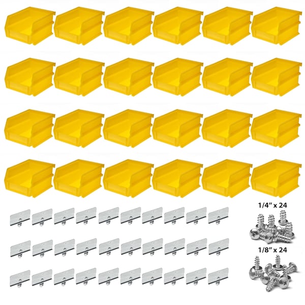 Polypropylene Bin Kit, Yellow, Polypropylene