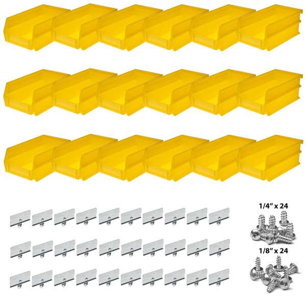 Polypropylene Bin Kit, Yellow, Polypropylene